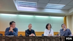 “不要恐惧——为富察的人权发声”记者会(美国之音记者金谷2023年5月12日摄于台北)