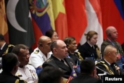 俄罗斯海军总司令莫席耶夫(Alexander Moiseyev)上将在山东省青岛市出席西太平洋海军研讨会。 (2024年4月22日)