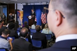 美国国务卿布林肯在北京美国中心举行记者会。(2023年6月19日)