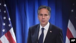 美国国务卿布林肯在北京美国中心举行记者会。(2023年6月19日)