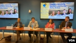 美国乔治华盛顿大学西格尔亚洲研究中心举行台湾选举及外交政策座谈会。(2023年11月15日,美国之音锺辰芳拍摄)