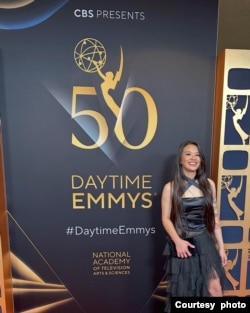 Peraih nominasi Daytime Emmy, Laurentia Editha, saat menghadiri ajang penghargaan Daytime Emmy di AS (dok: Laurentia Editha)