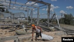 乌克兰敖德萨的一个粮仓遭到俄罗斯导弹袭击。(资料照)