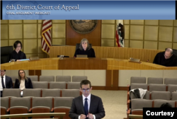 2023年11月16日上午,由公民力量发起的针对微信的集体诉讼在美国加州圣何塞的加州上诉法院迎来第二次开庭审理: 被告律师Matthew Kahn进行陈述。 (法庭辩论现场截图)