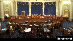 美国国会众议院筹款委员会审议《美台21世纪贸易倡议首批协定实施法)。(2023年6月13日,网络截屏)