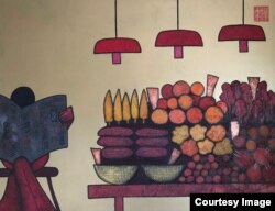 这幅作品名为“Street II”,属于在香港成长的英国画家李桦 (Martin Lever) 创作有关香港的作品系列 (照片由李桦提供)