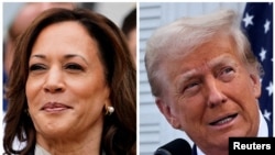 Ảnh phối hợp: Phó Tổng thống Kamala Harris, trái, và Cựu Tổng thống Donald Trump.