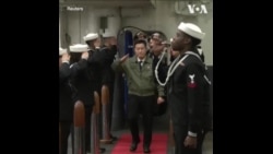 韩国防长参观美军“卡尔·文森”号航母 韩国防长参观美军“卡尔·文森”号航母