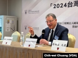 来台观选的美国学者戴雅门指出,为提升台湾须提升韧性应对中国的封锁,其中一大关键是必须正视核电的重要性。(美国之音特约记者庄志伟摄影)