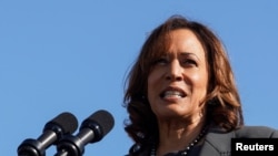 美国副总统哈里斯在阿拉巴马州“血腥星期天”周年纪念活动上讲话。(2024年3月3日)