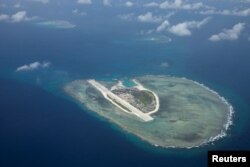 资料照:鸟瞰菲律宾控制的派格阿萨岛(中国称中业岛)