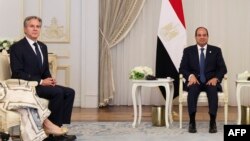 美国国务卿布林肯与埃及总统阿卜杜勒·法塔赫·塞西在阿拉曼举行会谈。(2024年8月20日)