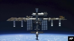 资料照片:俄罗斯航天国家集团公布的由俄罗斯“联盟MS-19”飞船拍摄的国际空间站照片。(2022年3月30日)