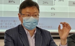 陈家洛预计,今年12月的香港立法会选举投票率有可能创新低至少于4成投票率。(美国之音汤惠芸攝)