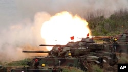 资料照片:2017年的台湾汉光演习。