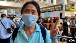 民主党前主席刘慧卿形容何俊仁获准保释是喜出望外,希望何俊仁尽快安排全身检查 (美国之音/汤惠芸)