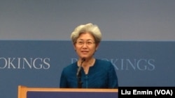 傅莹,中国全国人大外委会主任委员(美国之音莉雅拍摄)