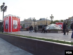 去年胜利日时的莫斯科市中心。(美国之音白桦拍摄)