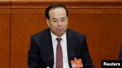 孙政才2017年3月5日出席全国人大会议(路透社)