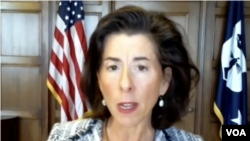 美国商务部长雷蒙多3月21日主持跨党派视频会议 (商务部会议视频截图)