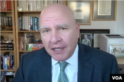 美国前国家安全顾问麦克马斯特3月21日出席商务部跨党派视频会议 (商务部会议视频截图)