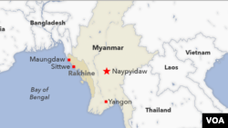 资料照片:缅甸地图。