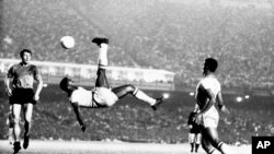 ၁၉၆၈ စက်တင်ဘာလက ကစားခဲ့တဲ့ ဘောလုံးပွဲစဉ်တခုအတွင်း ပီလီရဲ့ နောက်ပြန်ကန်ချက်ကို တွေ့ရစဉ်