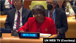 美国常驻联合国代表托马斯-格林菲尔德在联合国发言(2022年12月14日)