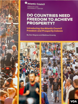 大西洋理事会“自由与繁荣”指数报告(美国之音锺辰芳拍摄)