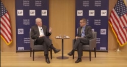 美国空军部长弗兰克·肯德尔(Frank Kendall)9月29日出席美国进步中心(Center for American Progress)举办的讨论会 (照片来源:视频截图)