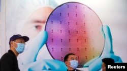 中国上海2021年3月举办了一次半导体技术展。(路透社)