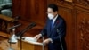 日本首相岸田文雄在国会发表政策讲话。（2022年10月17日）