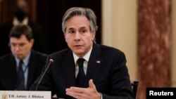 资料照:美国国务卿布林肯 (2022年4月11日)