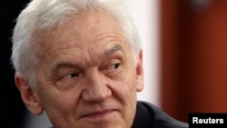 资料照:受到西方制裁的俄罗斯富豪季姆琴科2014年5月24日在圣彼得堡参加国际经济论坛。(路透社)