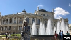 资料照片:2017年乌克兰敖德萨街头一景