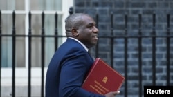英国外交大臣戴维·拉米(David Lammy)在伦敦唐宁街。 资料照