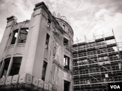 广岛和平纪念馆著名的穹顶, 奥巴马总统将在这里发表讲话(美国之音记者萧雨)