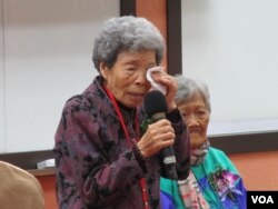 台湾慰安妇阿嬷 郑陈桃(美国之音张永泰拍摄)