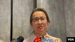 台湾驻美代表萧美琴在华盛顿接受媒体采访。(2023年2月1日,美国之音锺辰芳拍摄)