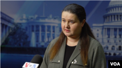 资料照片:乌克兰驻美国大使马尔卡洛娃接受美国之音采访。