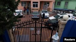 北京一个被封控的居民楼。(2022年11月18日)