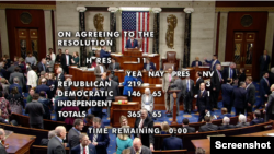 美国国会众议院2023年1月10日通过决议案,将成立“美国和中共战略竞争委员会”。(院会视频直播截图)