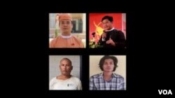 သေဒဏ်စီရင်ပြီးစီးကြောင်း ဇူလိုင်လ ၂၅ရက်နေ့ သတင်းထုတ်ပြန်ခဲ့သူ ကိုဖြိုးဇေယျာသော်၊ ကိုဂျင်မီ၊ ကိုလှမျိုးအောင်၊ ကိုအောင်သူရဇော် (ထက်မှအောက်၊ ဝဲမှယာ)