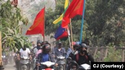 ကလေးမြို့ ဆိုင်ကယ်သပိတ်စစ်ကြောင်းမြင်ကွင်း။