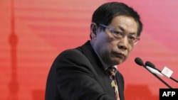 资料照:任志强在北京的一个会议上讲话(2013年11月18日)