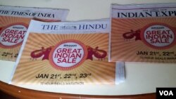 印度媒体对于中国的报道主要分成两个阵营 - 唱衰中国的和支持中国的。(美国之音朱诺拍摄)