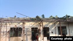 စစ်ကောင်စီ လေကြောင်းတိုက်ခိုက်မှုကြောင့် ပျက်ဆီးသွားတဲ့ မန္တလေးတိုင်း မြင်းခြံမြို့ ဆင်းကွပ်ကျေးရွာ စာသင်ကျောင်း (Photo: CJ)