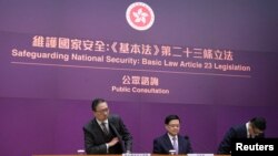 资料照:香港基本法23条立法后引发言论自由与新闻自由恶化的争议。