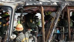 လူ ၂၃ ယောက် သေဆုံးတဲ့ ဘတ်စ်ကား မီးလောင်မှုအတွက် ထိုင်းယာဉ်မောင်းကိုဖမ်းဆီး လူ ၂၃ ယောက် သေဆုံးတဲ့ ဘတ်စ်ကား မီးလောင်မှုအတွက် ထိုင်းယာဉ်မောင်းကိုဖမ်းဆီး