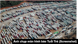 Hàng ngàn xe tải đang chờ cửa khẩu Hữu Nghị thông quan để xuất hàng sang Trung Quốc